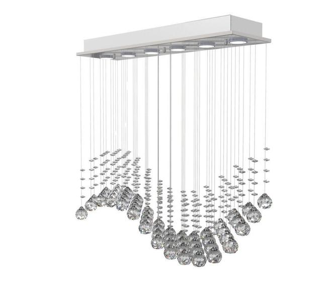 Imagem de Lustre De Cristal Legitimo Onda 62X20Cm Sala De Estar Mesa Jantar Living L307