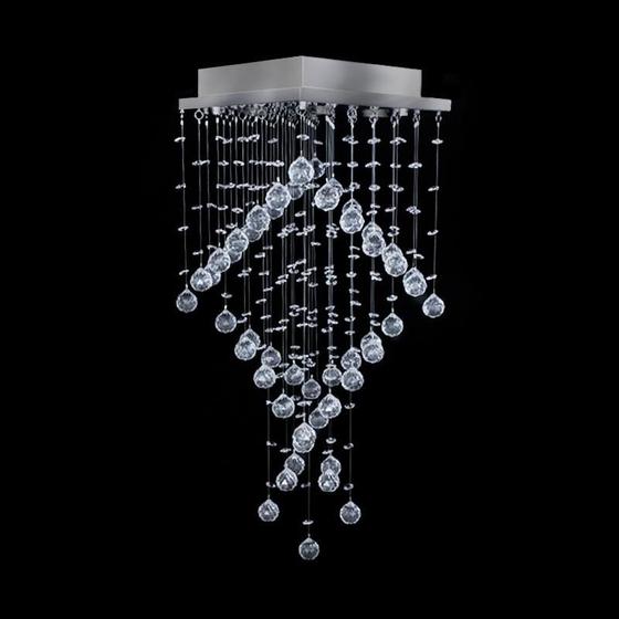 Lustre de Cristal Original com Base 28x28 em Aço Inox Polido para 4 Lâmpadas GU10 - JP/ATHENAS/28 Menor preço em Lustre de Cristal Original com Base 28x28 em Aço Inox Polido para 4 Lâmpadas GU10 - JP/ATHENAS/28