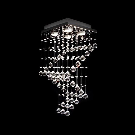 Lustre de Cristal Original com Base em Aço Inox Polido para 4 Lâmpadas GU10 - JP/Stair-A/28 Menor preço em Lustre de Cristal Original com Base em Aço Inox Polido para 4 Lâmpadas GU10 - JP/Stair-A/28