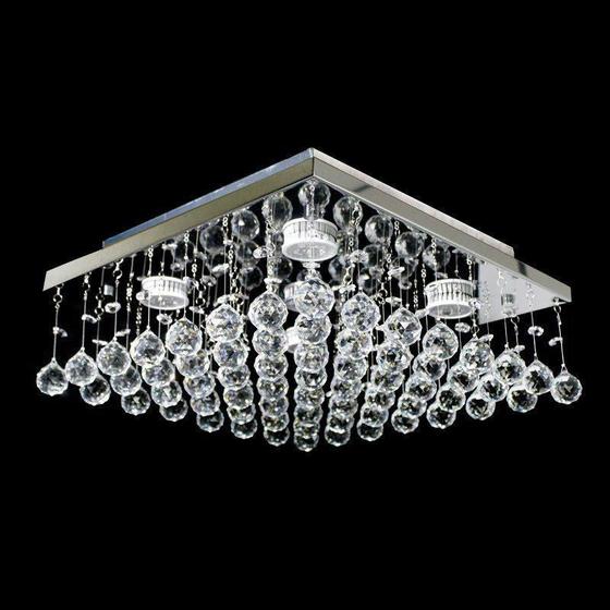 Lustre De Cristal Original Plafon Quadrado 38x38x10cm Menor preço em Lustre De Cristal Original Plafon Quadrado 38x38x10cm