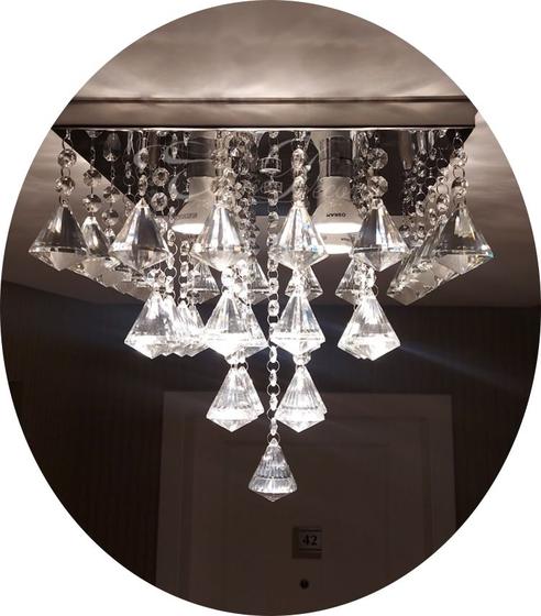 Imagem de Lustre De Cristal Para Quarto Com Lâmpadas Inclusas