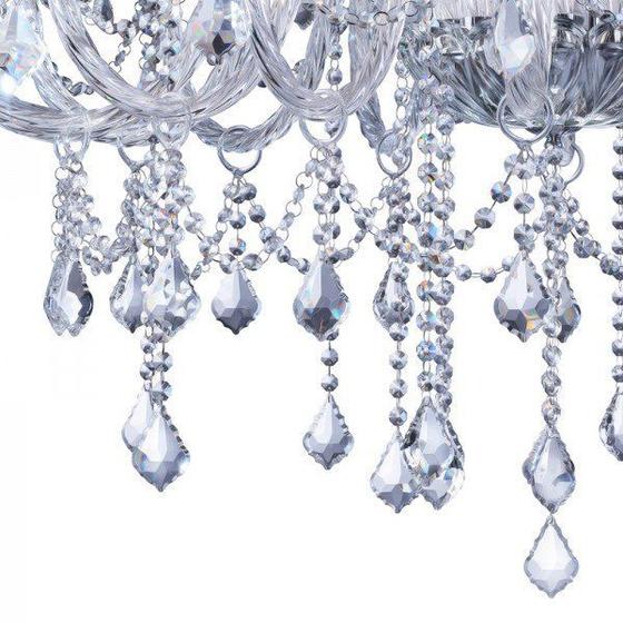 Lustre de Cristal para Sala Transparente 28 Braços Menor preço em Lustre de Cristal para Sala Transparente 28 Braços