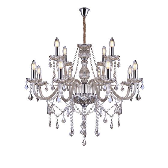 Imagem de Lustre de cristal taschibra glam conhaque 12xe14