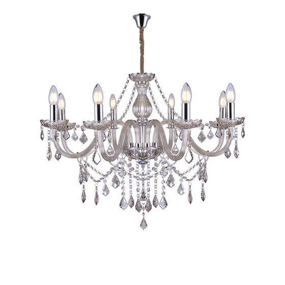 Imagem de Lustre de cristal taschibra glam conhaque 8xe14