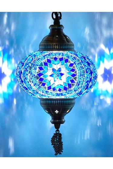 Imagem de Lustre De Mosaico Turco Autêntico - Azul CMT46