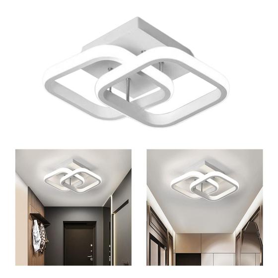 Imagem de Lustre De Teto Led Para Banheiro Preto Branco 24x20x12,5cm Bivolt 110/220v