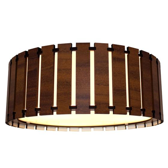 Imagem de Lustre de teto Plafon Redondo de Madeira 40cm modelo Saruê
