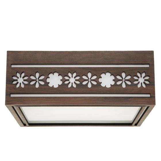 Imagem de Lustre Decorativo Madeira Plafon Porto Belo Quad 20Cm