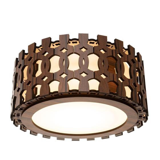 Imagem de Lustre Decorativo Madeira Plafon Redondo Encantadas 25Cm