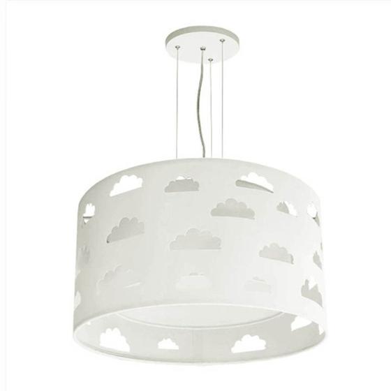 Imagem de Lustre Infantil Nuvens Duplo com Recortes Cinza30x16