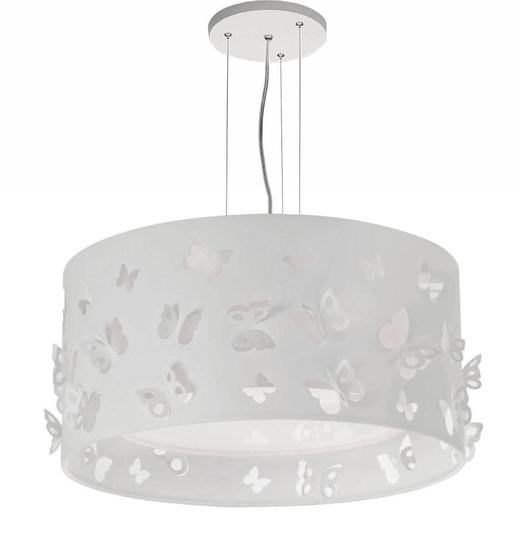 Imagem de Lustre Infantil Pendente Borboletas  Duplo - Branco 30X16