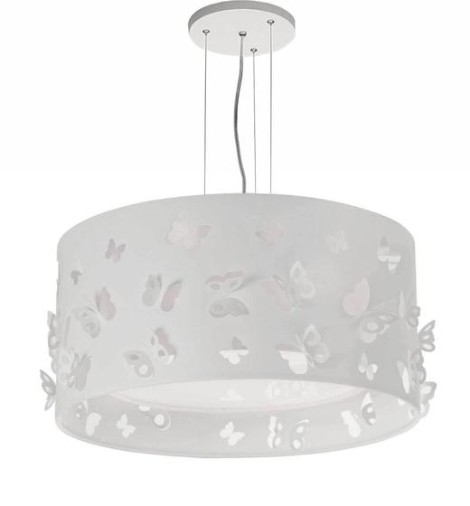 Imagem de Lustre infantil pendente borboletas  duplo - branco 30x16