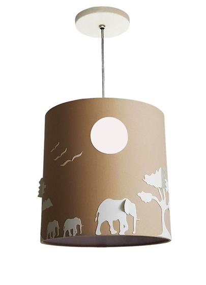 Imagem de Lustre Infantil Pendente Safári 25X25 Cáqui