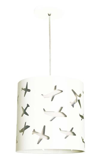 Imagem de Lustre Infantil Tom Luz Pendente Aviões Branco 25x25cm