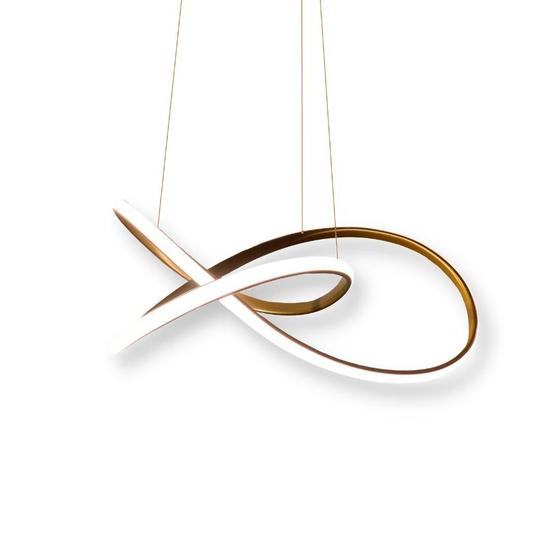Imagem de Lustre Led Pendente Moderno Curvas 45w 50cm Luz 3000k