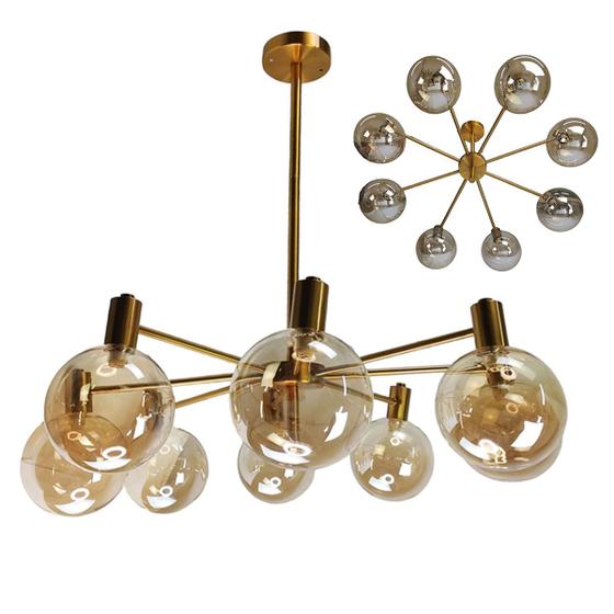 Imagem de Lustre Luminaria Bola 8 Globos Molecular Jabuticaba Pendente Luxo Sala de Estar Casa Quarto Sala de Jantar Restaurante Comercial Residencial Ambiente 