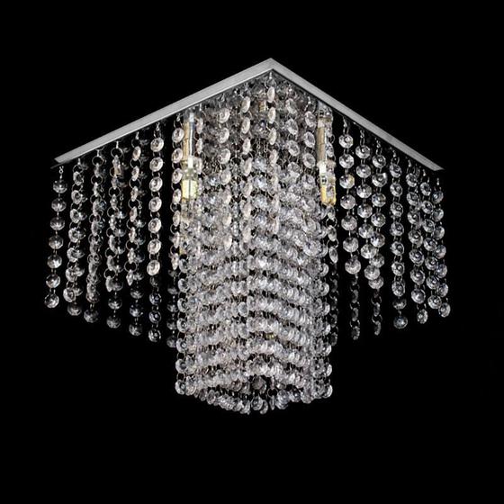 Imagem de Lustre Luminária de Cristal Acrílico para 4 Lâmpadas Soquete G9 30x30cm Elisabeth - at.home