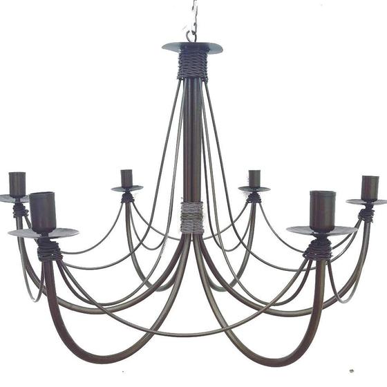 lustre luminária ferro de teto rústico decoração 6 lâmpadas artesanal sala de jantar casa pé direito cozinha Menor preço em lustre luminária ferro de teto rústico decoração 6 lâmpadas artesanal sala de jantar casa pé direito cozinha