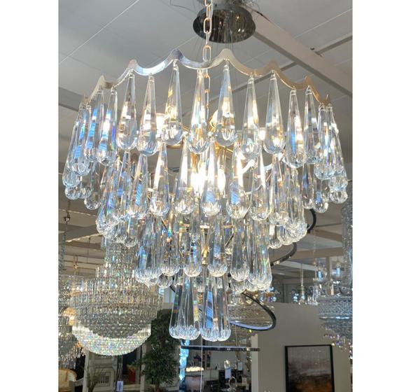 Imagem de Lustre Luminaria Maior Pingentes Transparente 60cm Formosa