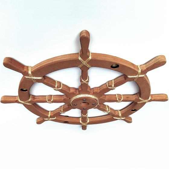 Imagem de Lustre Luminária Pendente 85cm Leme De Navio Rústico 5B
