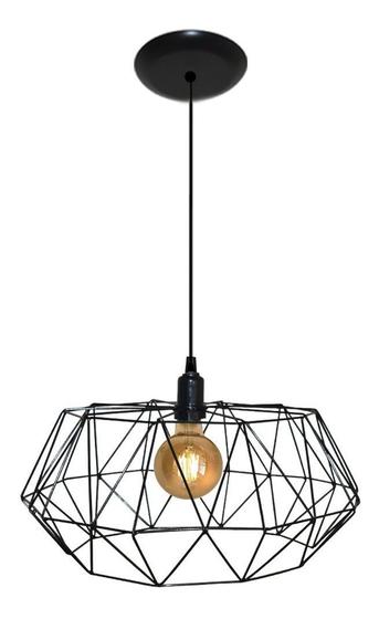 Imagem de Lustre Luminária Pendente Aramado Modelo Estádio 40cm - Ideal para Mesa de Jantar - Ideal para ser utilizado com lâmpadas de filamento LED