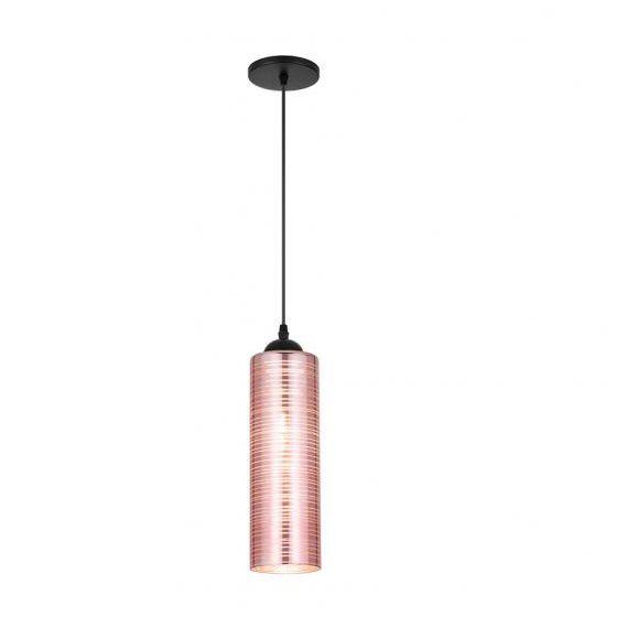 Imagem de Lustre Luminária Pendente Cilindro Slim Vidro Cobre - Elgin