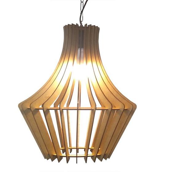 Imagem de Lustre Luminária Pendente de Madeira MDF Mod. Orient