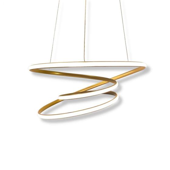 Lustre Luminaria Pendente Dourado Led 3000K Quente 50W 40Cm Menor preço em Lustre Luminaria Pendente Dourado Led 3000K Quente 50W 40Cm