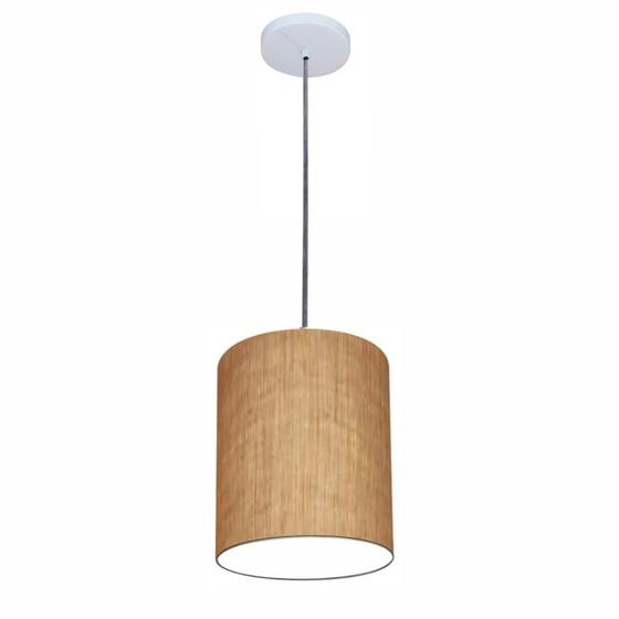 Imagem de Lustre Luminária Pendente Vivare Free Lux PE-4102BR Cúpula em Tecido 13x30cm