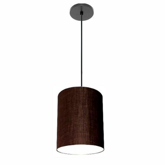 Imagem de Lustre Luminária Pendente Vivare Free Lux PE-4104PR Cúpula em Tecido 15x25cm