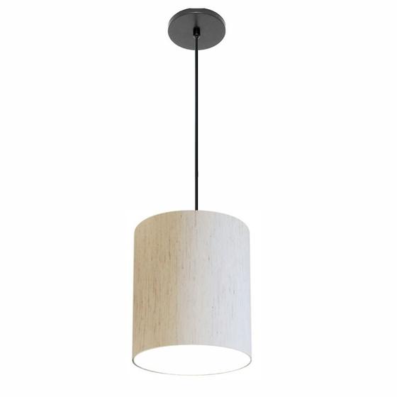 Imagem de Lustre Luminária Pendente Vivare Free Lux PE-4104PR Cúpula em Tecido 15x25cm