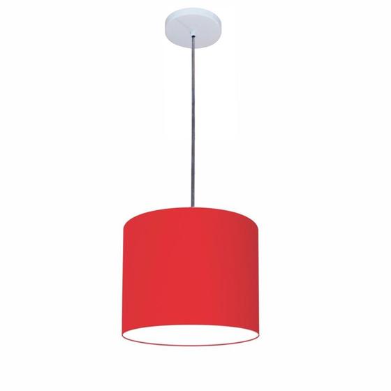 Imagem de Lustre Luminária Pendente Vivare Free Lux PE-4106BR Cúpula em Tecido 20x25cm