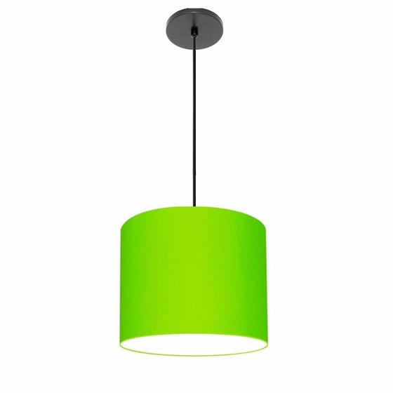 Imagem de Lustre Luminária Pendente Vivare Free Lux PE-4106PR Cúpula em Tecido 20x25cm