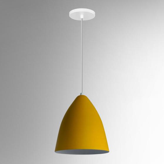 Imagem de Lustre Luminaria Pendentes Vegas Amarelo C/ Branco R.R.J.V