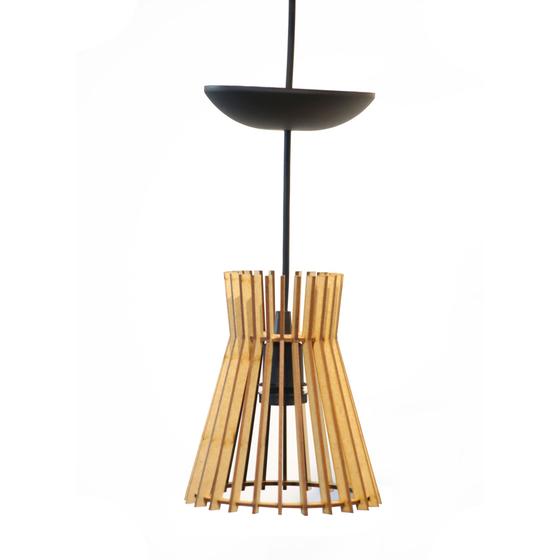 Imagem de Lustre Luminária Teto Com Pendente Madeira MDF Diversos Modelos