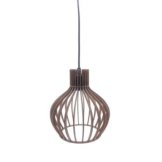 Imagem de Lustre Luminoso Pendente Teto Varanda Turin Mdf E27-21x18cm