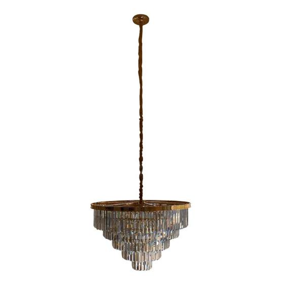 Imagem de Lustre Madden Dourado com Cristal Transparente 15 Lâmpadas E14 Eletrorastro