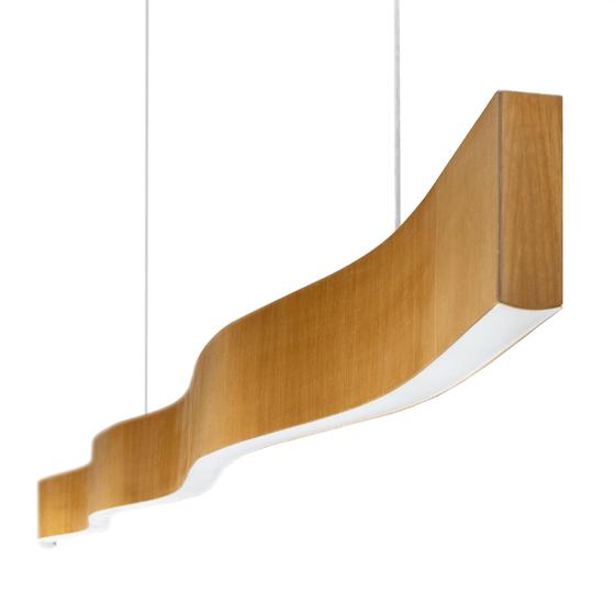 Imagem de Lustre Madeira Retangular Linear LED Integrado 150cm -SNK 02