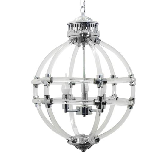 Imagem de Lustre Metal e Acrilico Design Globo Industrial Decoração