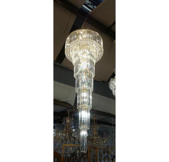 Imagem de Lustre Moderno Cascata 210cm todo em Cristal Formosa