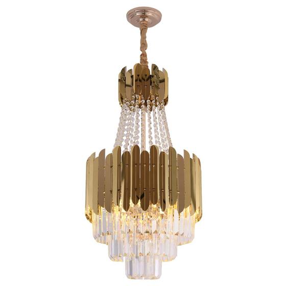 Imagem de Lustre Moderno Sofisticado Cristal Luxuoso  Dourado 110/220V