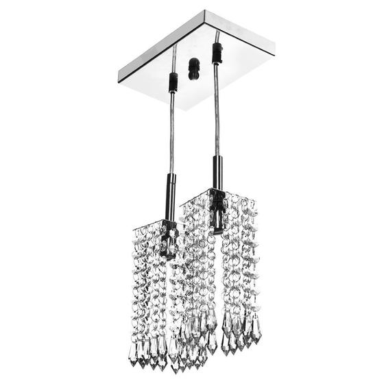 Lustre Para Sala Clearcrillic Duplo Cristal Acrílico Menor preço em Lustre Para Sala Clearcrillic Duplo Cristal Acrílico