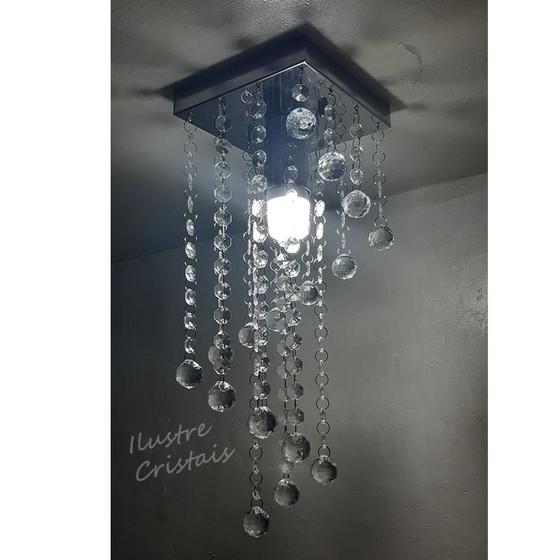 Imagem de Lustre Para Sala De Cristal Acrílico 35 Cm Altura Soq E27