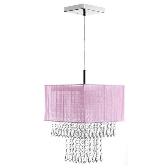 Imagem de Lustre Para Sala De Cupula Cristal Acrílic Marrycrilic Rosa