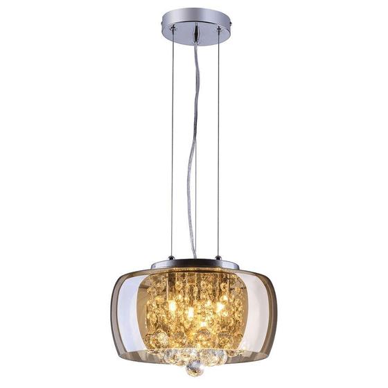 Imagem de Lustre Para Sala de Jantar Pendente Plafon Vidro e Cristal Legítimo Attractive 28cm Âmbar G9 Lustre Design Moderno Sala Quarto