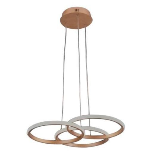 Lustre Pendente 3 Anéis Dourado Led 45W 3em1-Nitrolux LP-101 Imagem de Lustre Pendente 3 Anéis Dourado Led 45W 3em1-Nitrolux LP-101