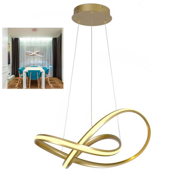 Imagem de Lustre Pendente 3000K LED Iluminaçao Arco Infinito Sala Recepçao Hall de Entrada Hotel Residencial Comercial Ambiente Decoraçao Moderno