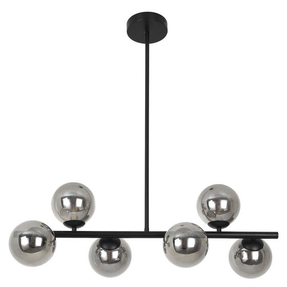 Lustre Pendente 6 Globos Esfera Vidro Molecular Jabuticaba Menor preço em Lustre Pendente 6 Globos Esfera Vidro Molecular Jabuticaba