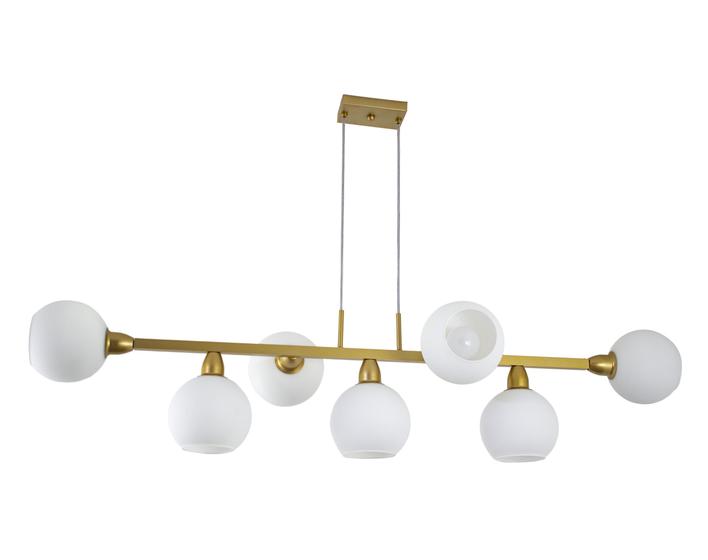 Lustre Pendente 7 Bolas 1,20cm Vidro Branco Globo Dourado 176 Menor preço em Lustre Pendente 7 Bolas 1,20cm Vidro Branco Globo Dourado 176