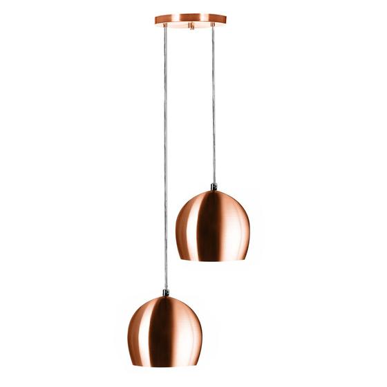 Imagem de Lustre Pendente Aluminio Bola Duplo 15cm New Cobre